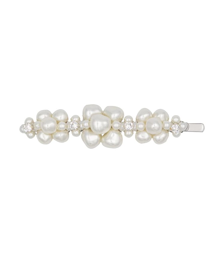 Faux Pearl and Crystal Barrette