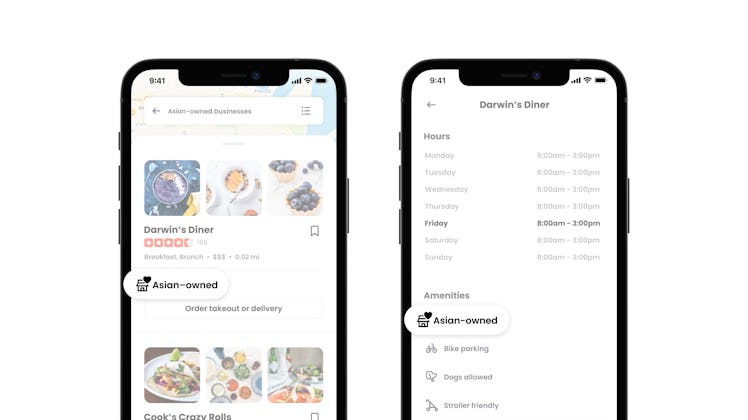 You can find Asian-owned food businesses by searching the tag on Yelp.