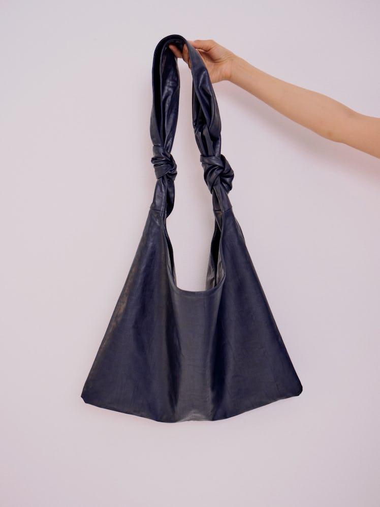 Faux Leather Ollie Bag in Navy