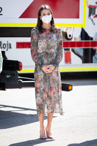Queen Letizia of Spain attends the Red Cross Fundraising Day on May 05, 2021 in Madrid, Spain. 
