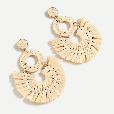 Raffia Fan Statement Earrings