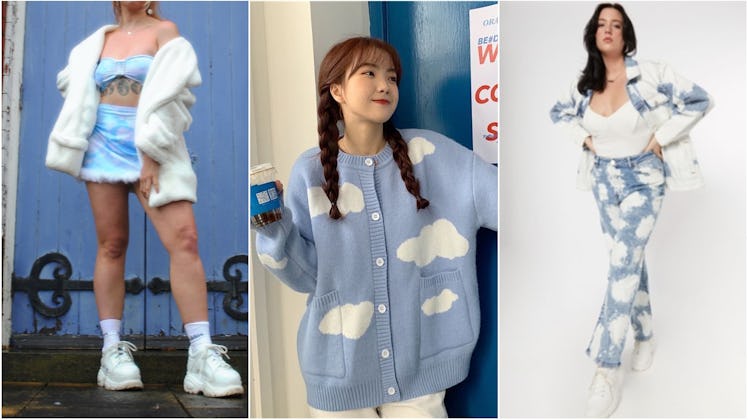 Three different cloud clothing options.