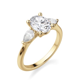 Lily Oval Cut Engagement Ring in Yellow Gold 
