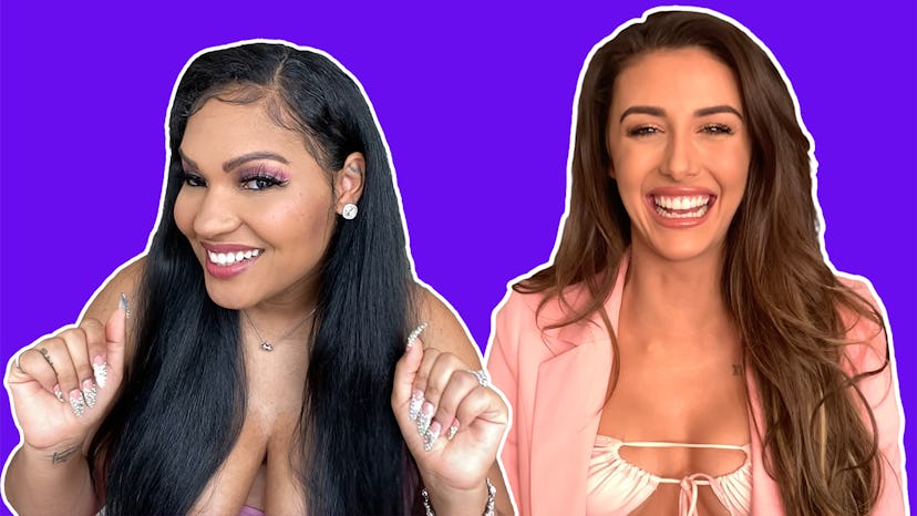 DeLeesa and Chloe from The Circle 2 with a blue background