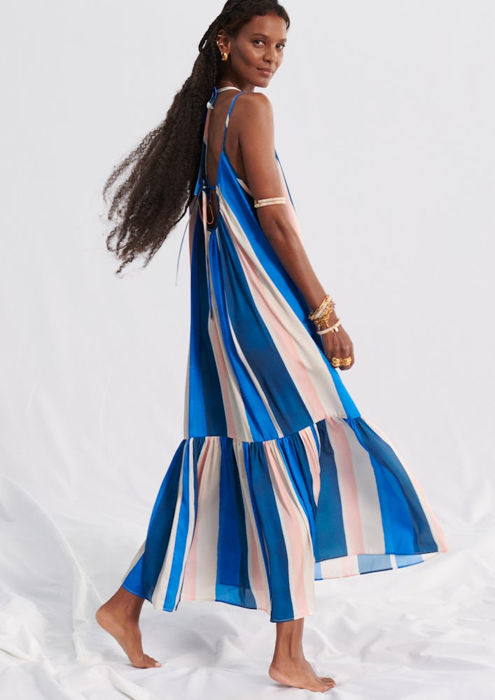  Liya Kebede wears a dress from the Lemlem x H&M collaboration.