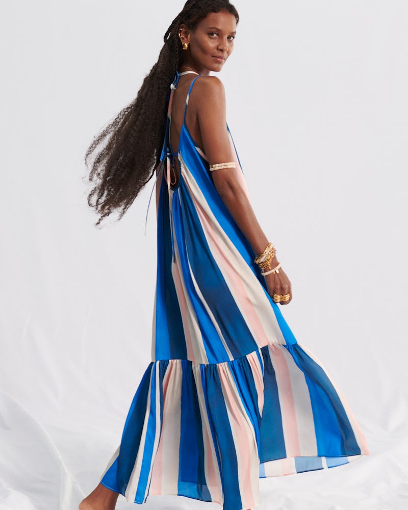  Liya Kebede wears a dress from the Lemlem x H&M collaboration.