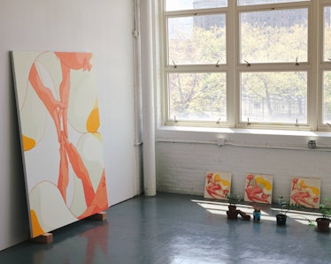 Paintings inside Ivy Haldeman's studio. 