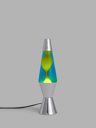 Lava® lamp Chrome Table Lamp, Blue/Green