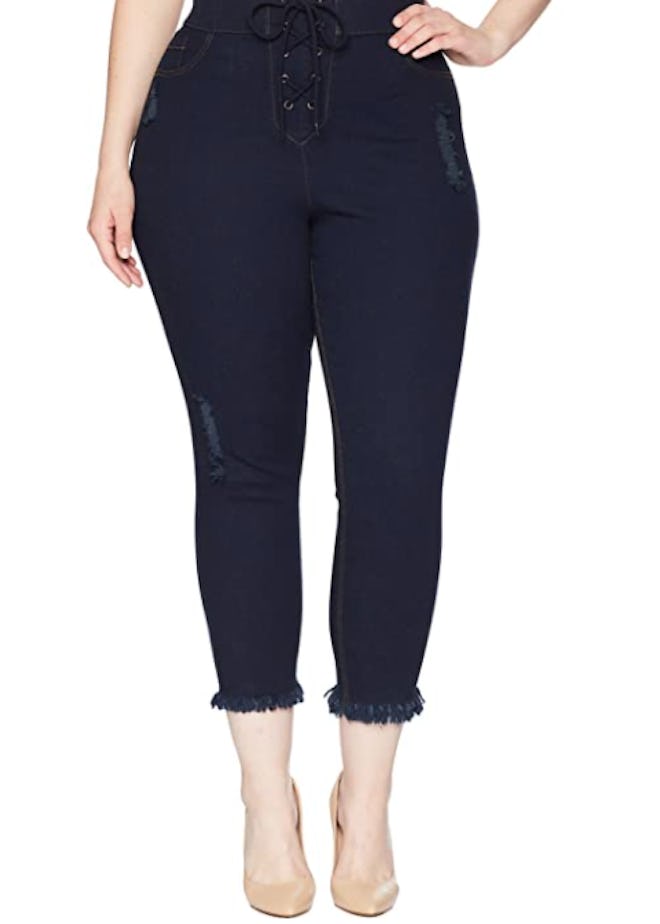 HUE Plus Size Shipwrecked Denim Capri