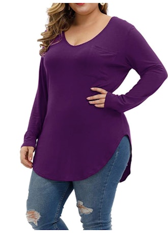 Allegrace Plus Size Pocket T-Shirt 