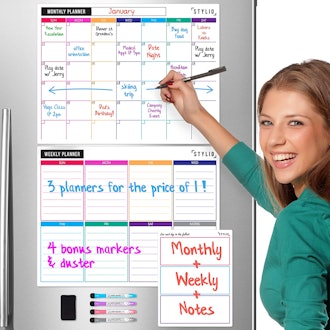 STYLIO Magnetic White Board Calendars (Set of 3)