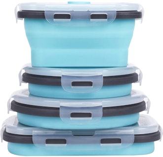 Collapsible Silicone Food Storage Containers (4-Pack)