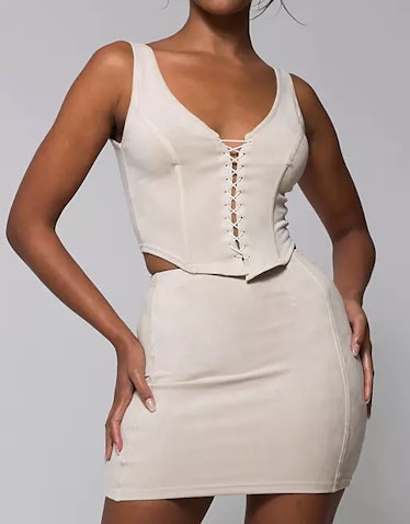 Corset-Style Cami Top and Skirt