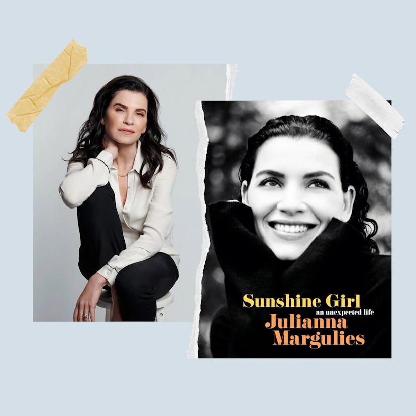 Julianna Margulies and the cover of her book, 'Sunshine Girl.'