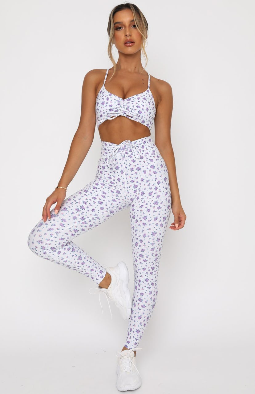 Go With The Flow Leggings in Purple Floral