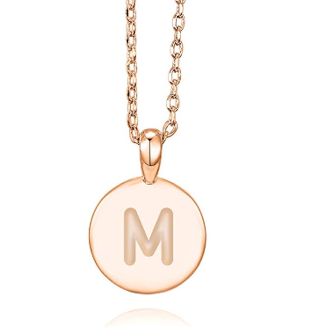 PAVOI Rose Gold Plated Letter Necklace