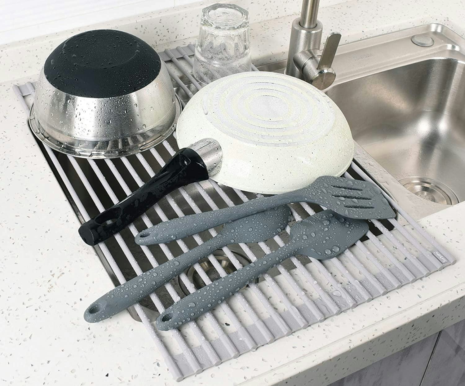 Surpahs Over The Sink Roll-Up Dish Drying Rack