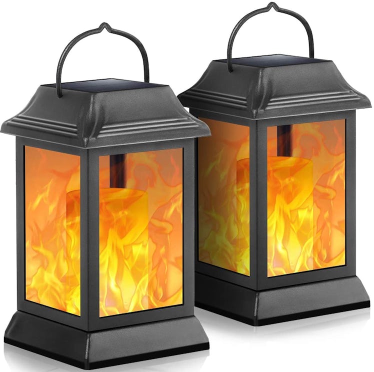 TomCare Flickering Flame Solar Lantern (2-Pack)