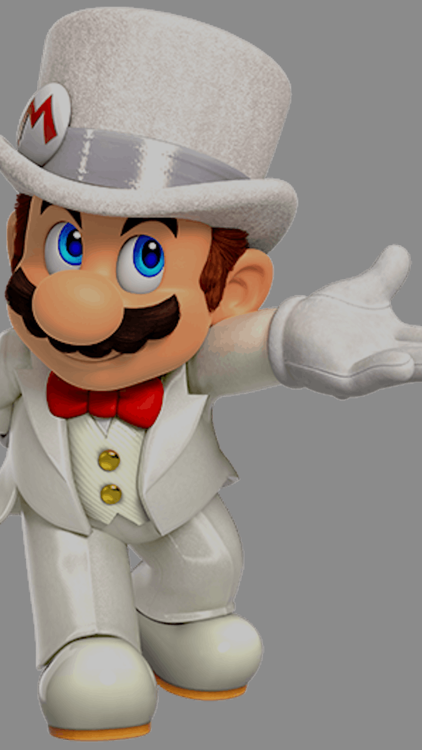 Mario in white suit. Ray tracing. Video games. PC. Gaming. Games. Nintendo.