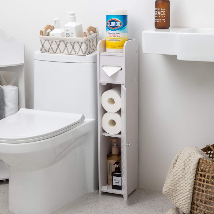 AOJEZOR Bathroom Storage Corner Floor Cabinet