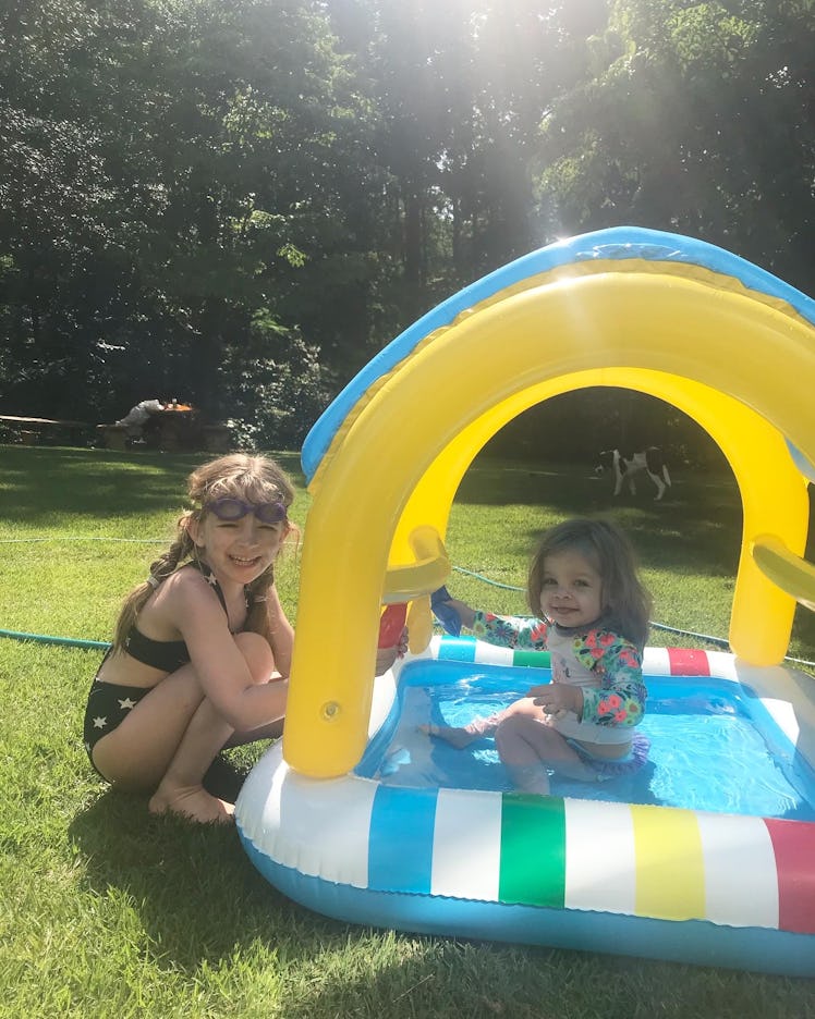 Even big kids love playing in this baby pool.
