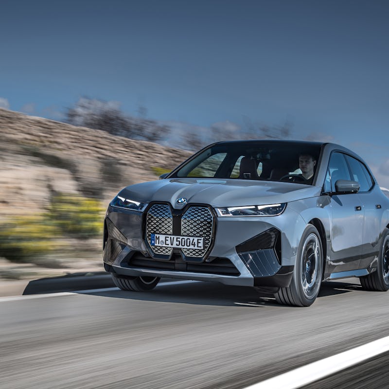 A person driving the BMW's new electric SUV 