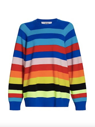 Christopher John Rogers Rainbow Striped Merino Wool-Blend Sweater