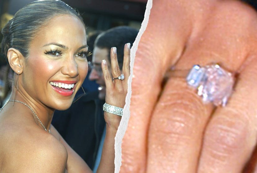 ‘90s engagement ring trends were all about minimalism, including Jennifer Lopez's pink stone.