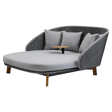 Cane-line Peacock Coastal Grey Cushion Outdoor Teak Table Daybed