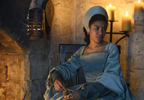 Thalissa Teixeira as Madge Shelton in Channel 5's 'Anne Boleyn'.