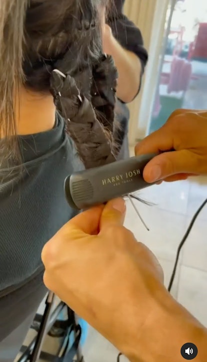 Chris Appleton irons Kim Kardashian's hair