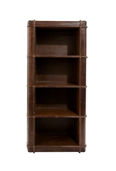 Cognac Color Leather Bookcase