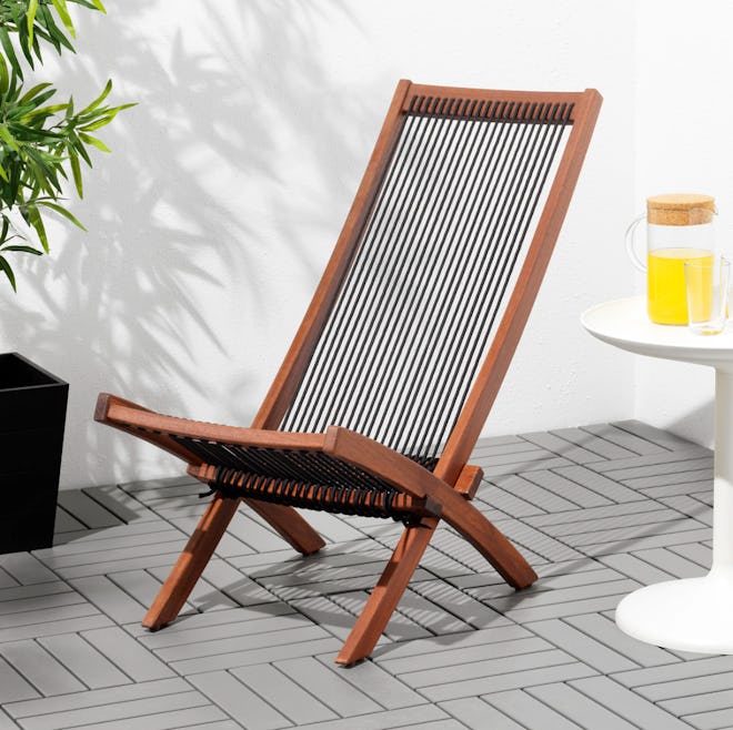 BROMMÖ Lounger, outdoor, brown stained