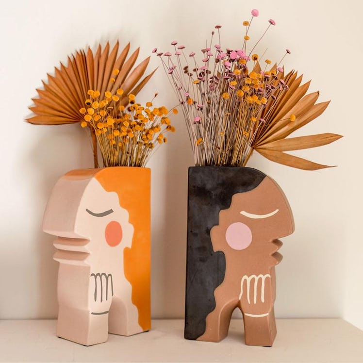 Face Bookend Vase by Justina Blakeney
