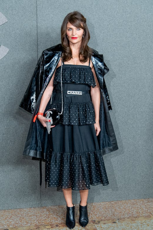 Helena Christensen attends the Chanel Metiers D'Art 2018/19 Show at The Metropolitan Museum of Art o...