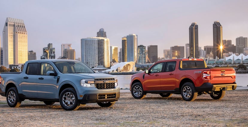 Ford just unveiled the Maverick, a compact hybrid pickup truck.