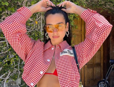 Dua Lipa dressed as a cowgirl. 