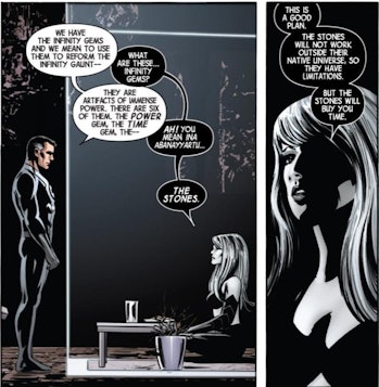 Reed Richards learns about the Infinity Gems/Stones