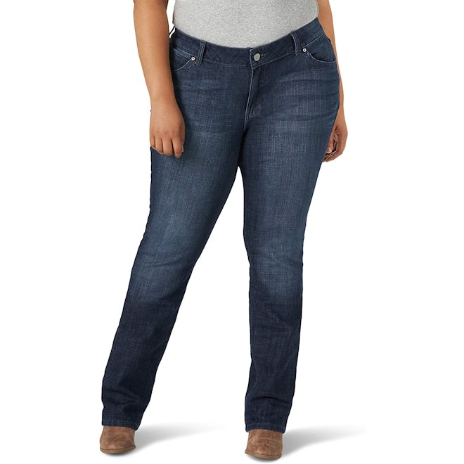 Wrangler Plus Size Western Mid-Rise Straight Jeans