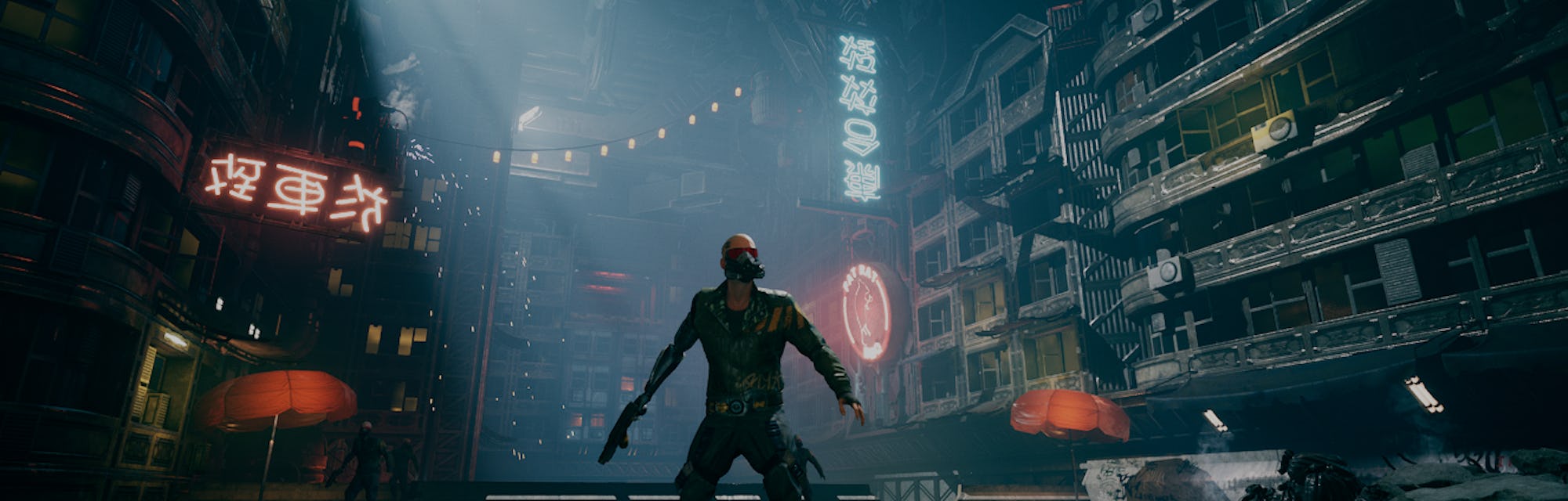 A screenshot from the intro of Ghostrunner