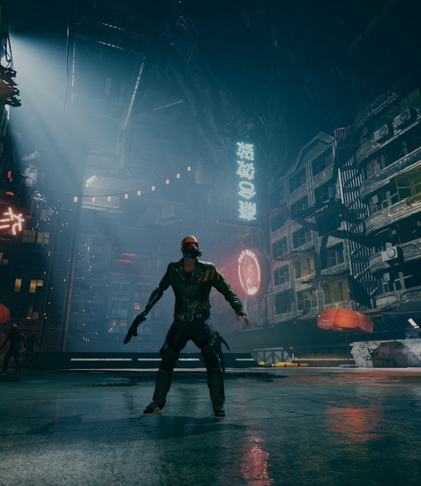 A screenshot from the intro of Ghostrunner