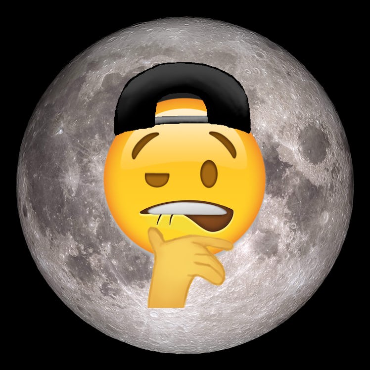 a frat bro emoji over the moon