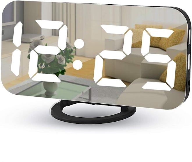 Poeroa LED Mirror Alarm Clock