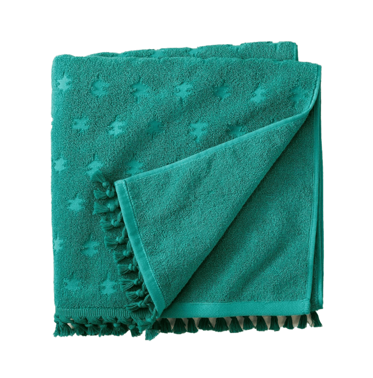 Jacquard Bath Towel with Fringe