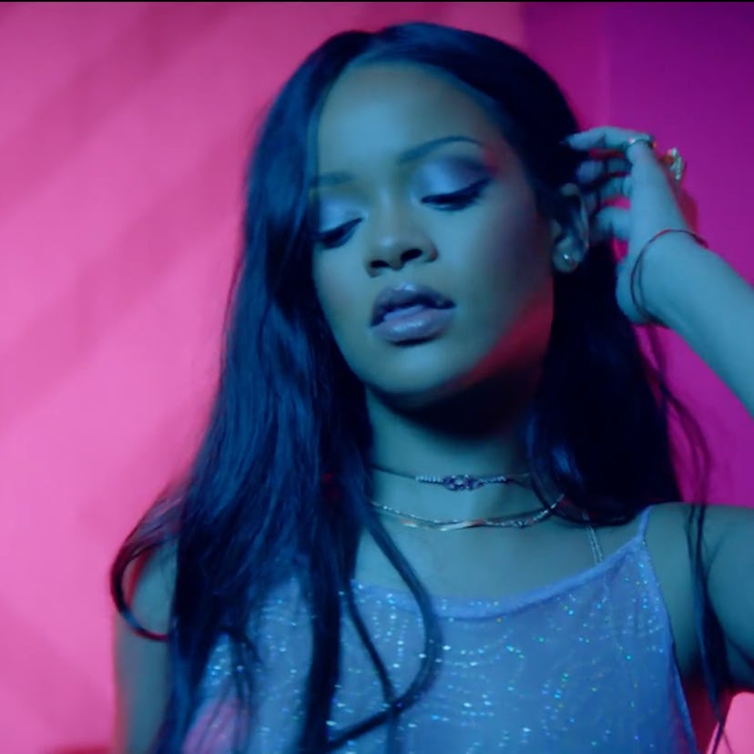 Rihanna in the 2016 "Work" music video featuring Drake