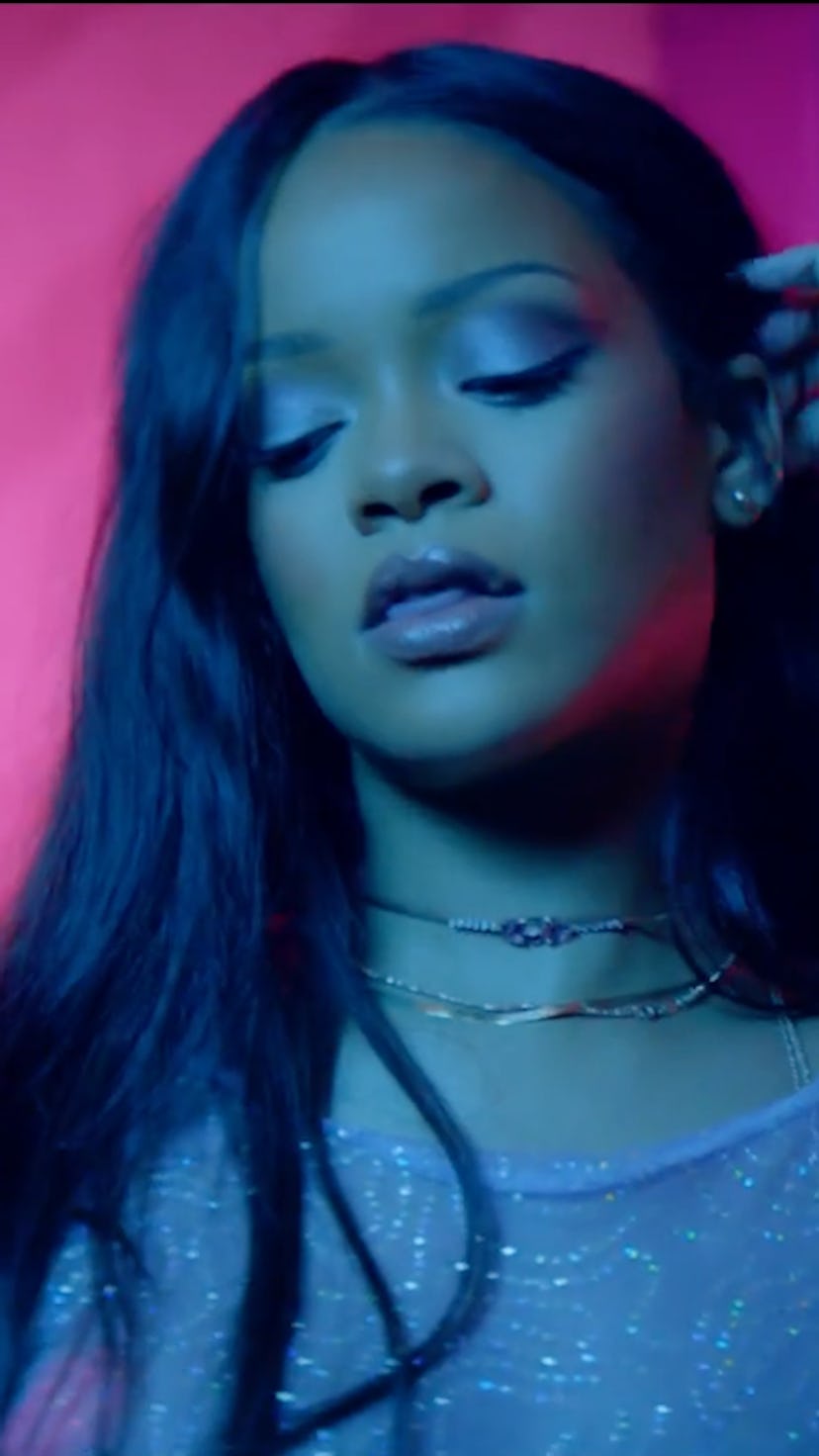 Rihanna in the 2016 "Work" music video featuring Drake