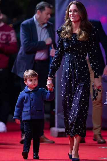 Prince Louis holding hands with his mom, Kate Middleton