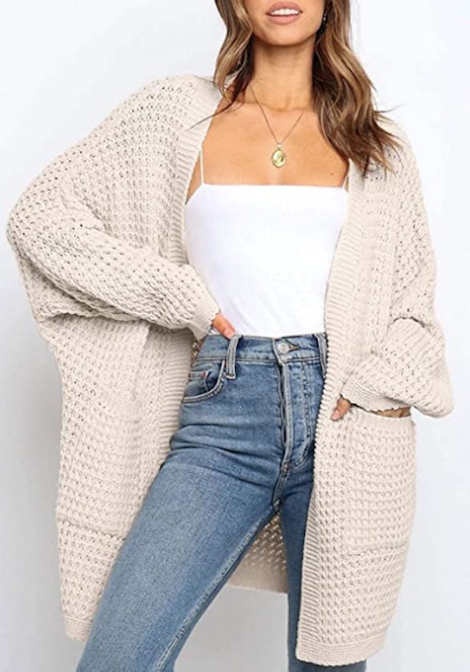 YIBOCK Open Knit Longline Cardigan