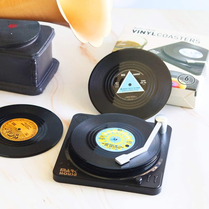 DuoMuo Retro Vinyl Drink Coasters (Set of 6)