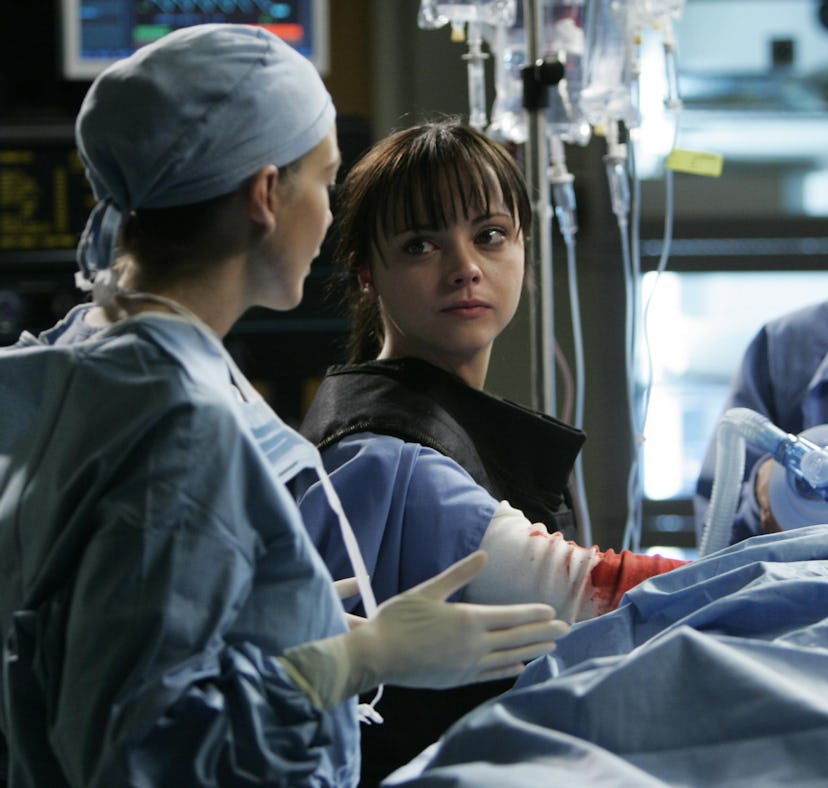 Ellen Pompeo as Meredith Grey and Sandra Oh as Cristina Yang in 'Grey's Anatomy' Season 2, which fea...
